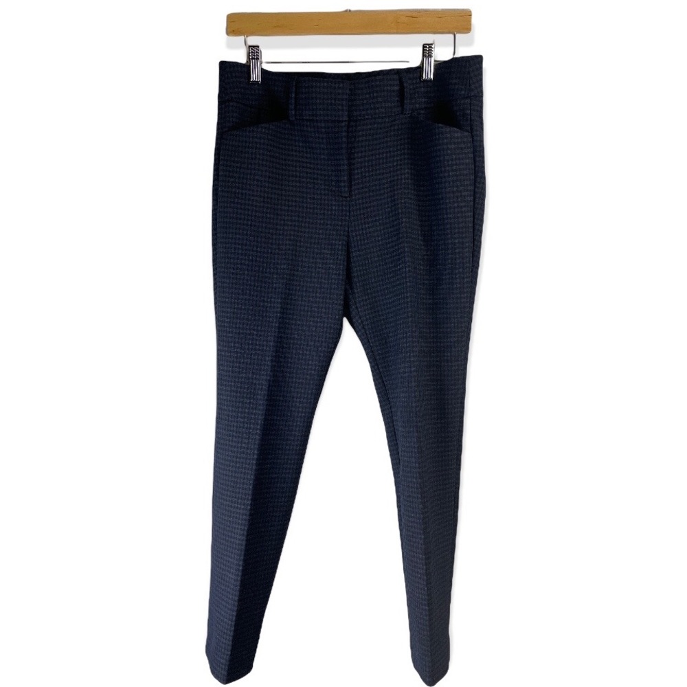 Loft Marisa Skinny Dress Work Pants Navy/Gray Print 8P